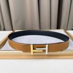 1:1  Hermes Khaki& Black Leather Belt   with Silver&Gold"H" buckle Montaged 3.8cm